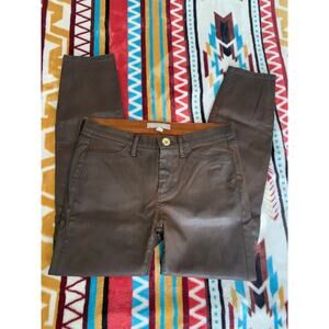 Banana Republic Girls Brown dipped or Coated Pants Size 25P Petite